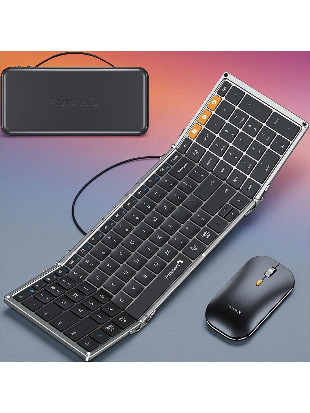ProtoArc Foldable Wireless Keyboard & Mouse Combo Full Size Travel XKM01
